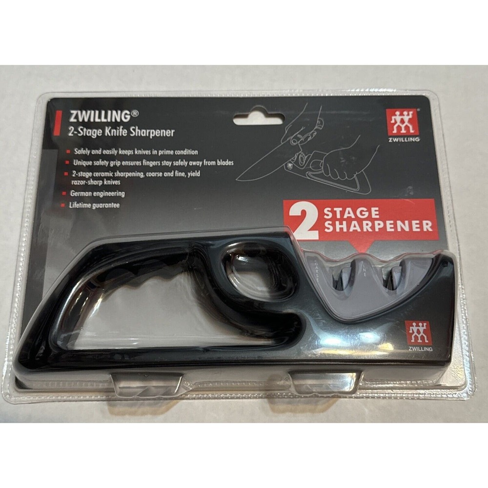 ZWILLING 2-Stage Knife Sharpener Pull-Through Coarse and Fine Safe New Sealed Pc